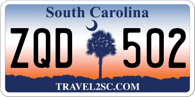 SC license plate ZQD502
