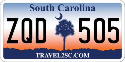 SC license plate ZQD505