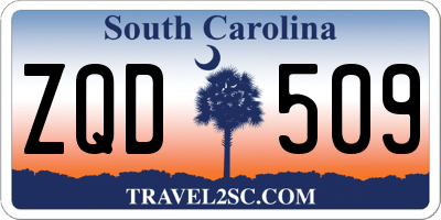 SC license plate ZQD509
