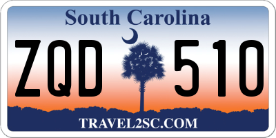 SC license plate ZQD510