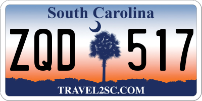 SC license plate ZQD517