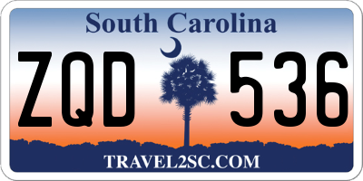 SC license plate ZQD536