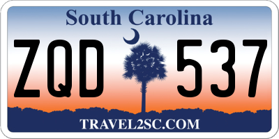 SC license plate ZQD537