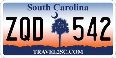 SC license plate ZQD542