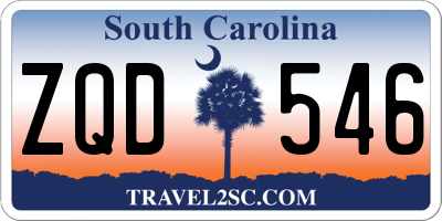 SC license plate ZQD546