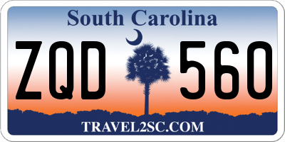 SC license plate ZQD560