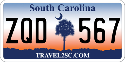 SC license plate ZQD567