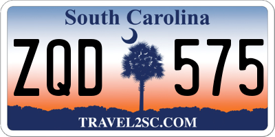 SC license plate ZQD575