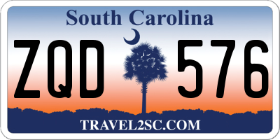 SC license plate ZQD576