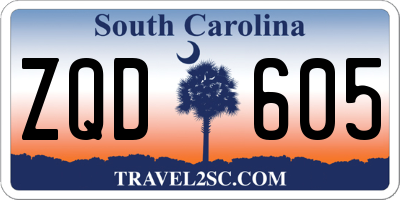 SC license plate ZQD605