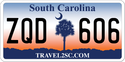 SC license plate ZQD606