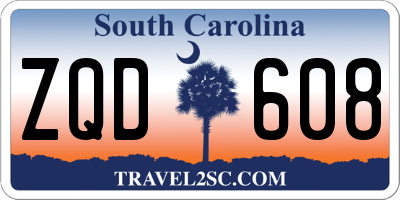 SC license plate ZQD608