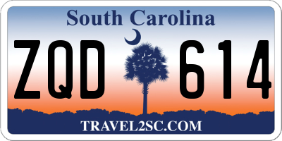 SC license plate ZQD614