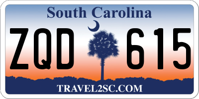SC license plate ZQD615