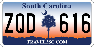 SC license plate ZQD616