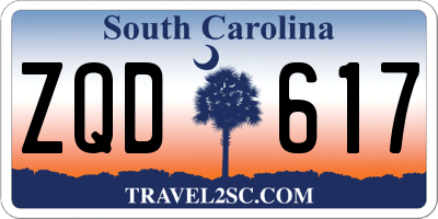 SC license plate ZQD617