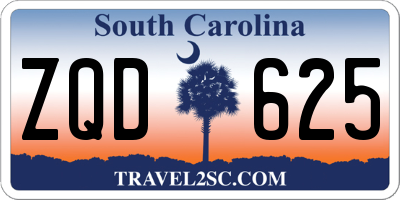 SC license plate ZQD625