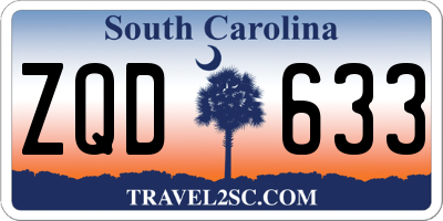 SC license plate ZQD633