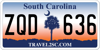SC license plate ZQD636