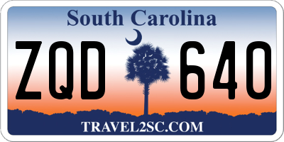 SC license plate ZQD640