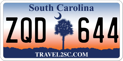 SC license plate ZQD644
