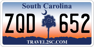 SC license plate ZQD652
