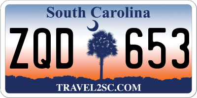 SC license plate ZQD653