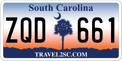 SC license plate ZQD661