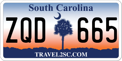 SC license plate ZQD665