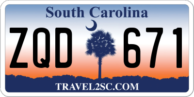 SC license plate ZQD671