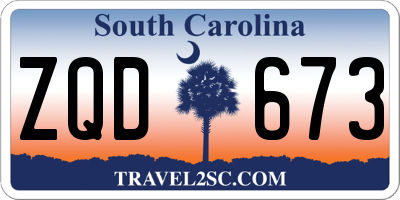 SC license plate ZQD673