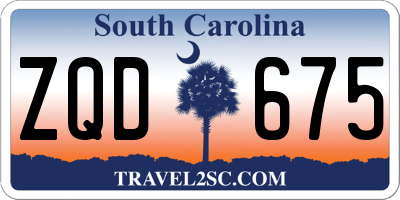 SC license plate ZQD675