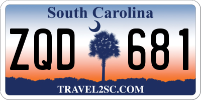 SC license plate ZQD681