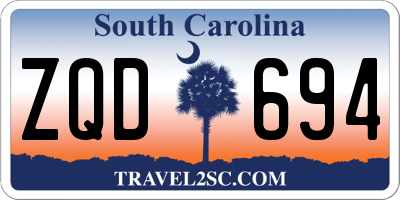 SC license plate ZQD694