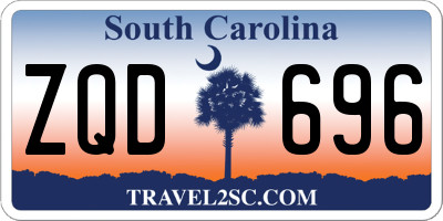 SC license plate ZQD696