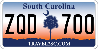 SC license plate ZQD700