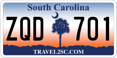 SC license plate ZQD701