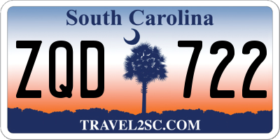 SC license plate ZQD722