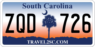 SC license plate ZQD726
