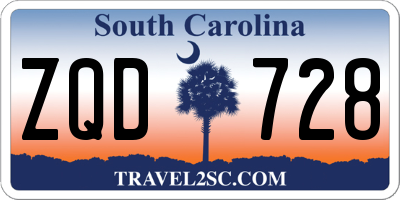 SC license plate ZQD728