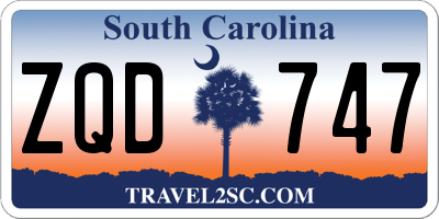 SC license plate ZQD747