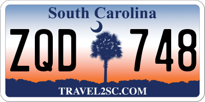 SC license plate ZQD748