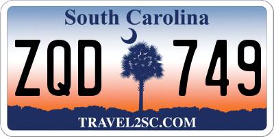 SC license plate ZQD749