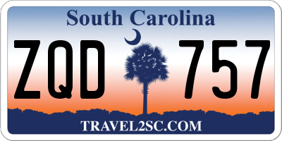 SC license plate ZQD757