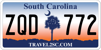 SC license plate ZQD772