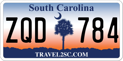 SC license plate ZQD784