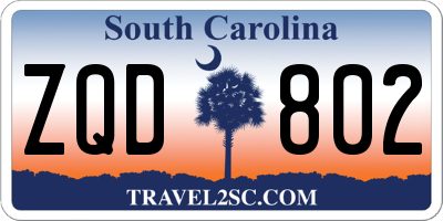 SC license plate ZQD802