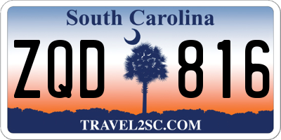 SC license plate ZQD816