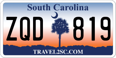 SC license plate ZQD819