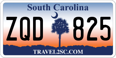 SC license plate ZQD825